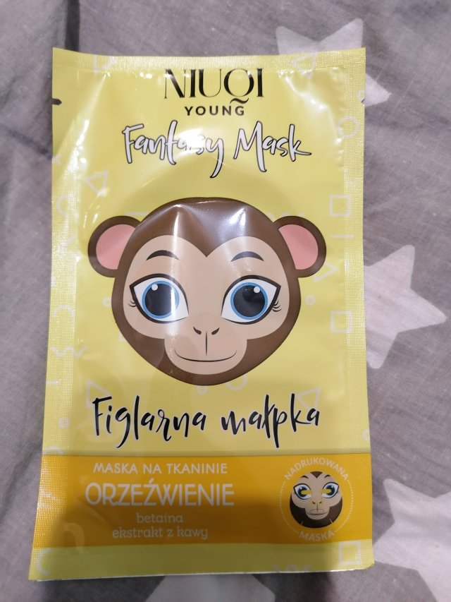 NIUQI Maska do twarzy w płacie, Fantasy Mask, Orzeźwienie, Figlarna małpka