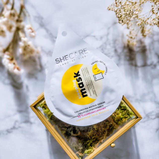 Shecare Maska-serum do twarzy, Phenomen Skin Beauty, Całonocna, Odżywczo-regenerująca, 13% kompleks lipidowy, Sleeping Mask 