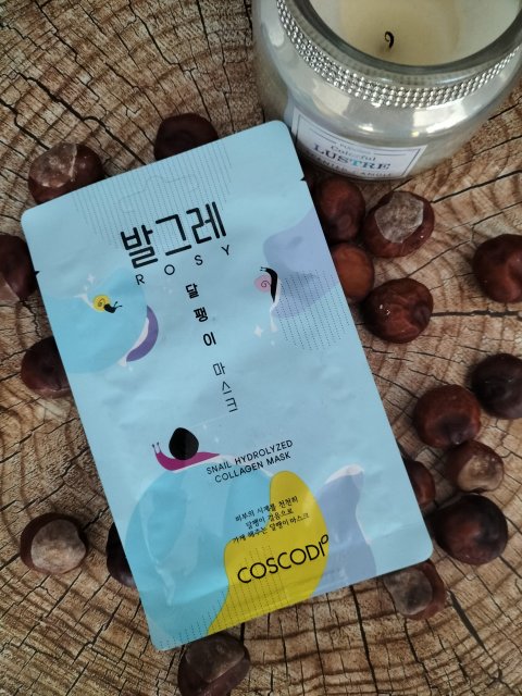 Coscodi Maska do twarzy w płacie, Rosy, Snail, Collagen
