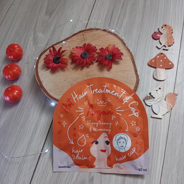 The Beauty Dept. Maseczka do włosów w czepku, Hot Hair Treatment & Cup, Argan, Z olejem arganowym i czepkiem