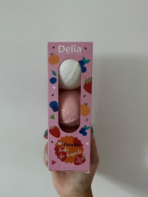 Delia Dairy Fun, Kule do kąpieli, Musujące, Blueberry & Strawberry & Peach