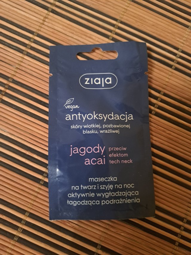 Ziaja Antyoksydacja, Jagody Acai, Maseczka na twarz i szyję, Na noc