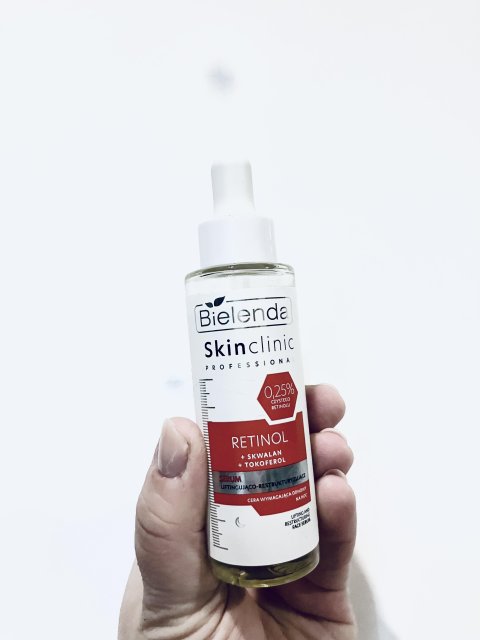 Bielenda Skin Clinic Professional, Serum do twarzy, Retinol + skwalan + tokoferol, Liftingująco-restrukturyzujące, Cera wymagająca odnowy, Na noc