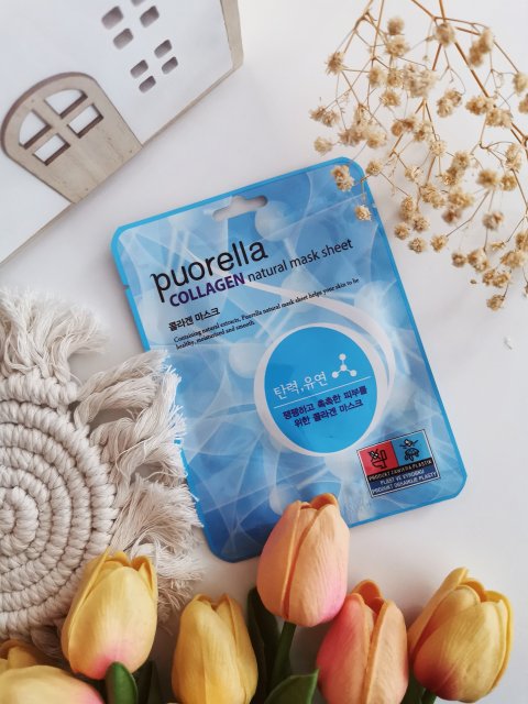 Puorella Maska do twarzy w płacie, Collagen Natural Mask Sheet