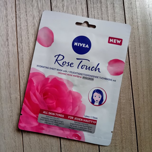 Nivea Rose Touch, Maseczka do twarzy w płacie, Organic Rose Water & Hyaluron, Każdy rodzaj skóry