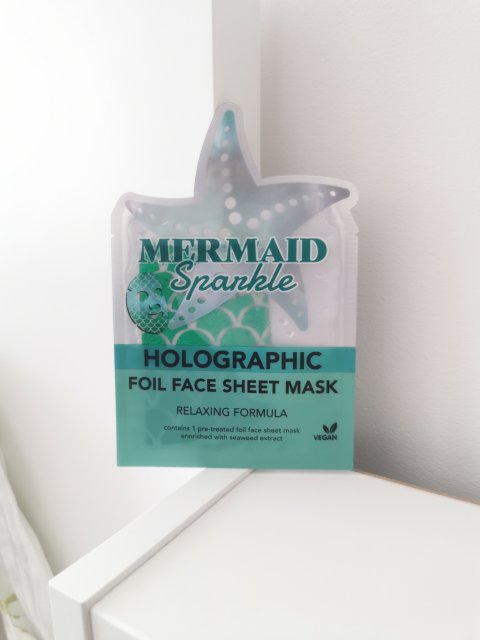 Maxbrands Marketing B.V. Foil Face Sheet Mask, Maseczka do twarzy w płacie, Holographic, Mermaid Sparkle, Formuła nawilżająca