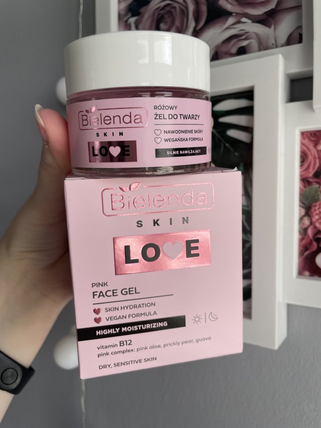 Bielenda Skin Love, Żel do twarzy, Różowy, Silnie nawilżający