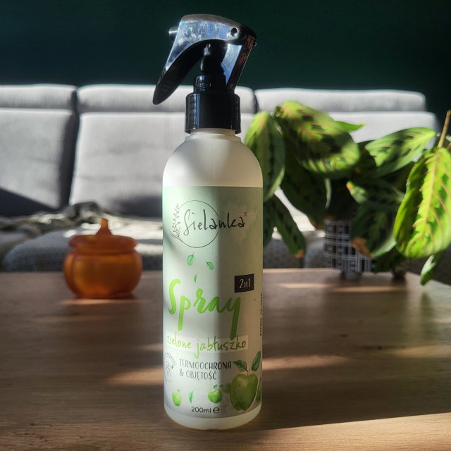Sielanka Spray do włosów, 2w1, Termoochrona i objętość, Zielone jabłuszko
