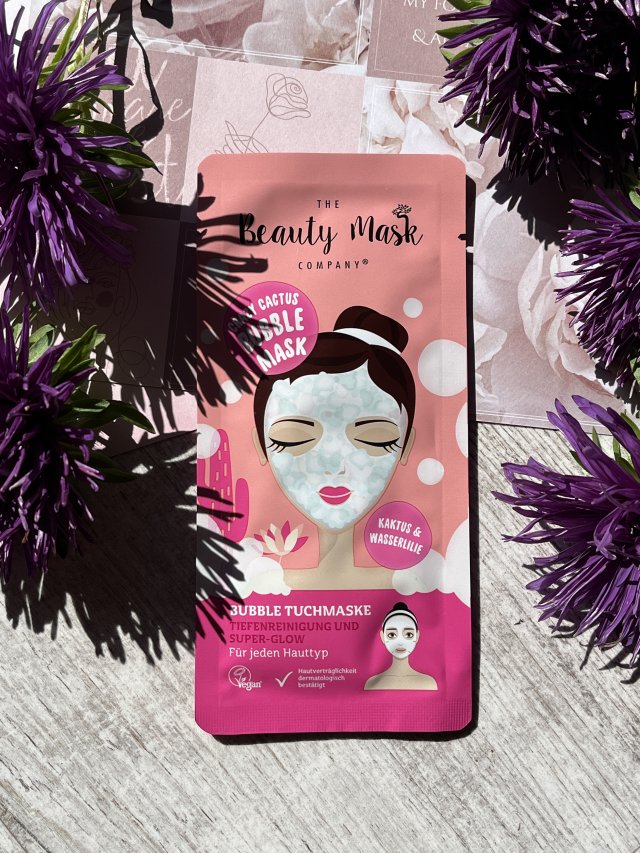 The Beauty Mask Company Maska do twarzy w płacie, Bąbelkowa, Crazy Cactus Bubble Mask