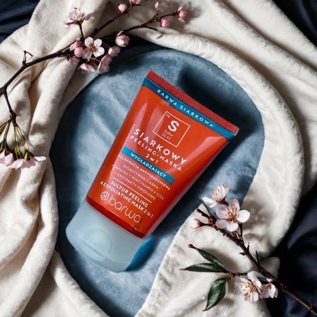 Barwa Siarkowa, Peeling-maska do twarzy, 2w1, Wygładzający, Pielęgnacja antytrądzikowa