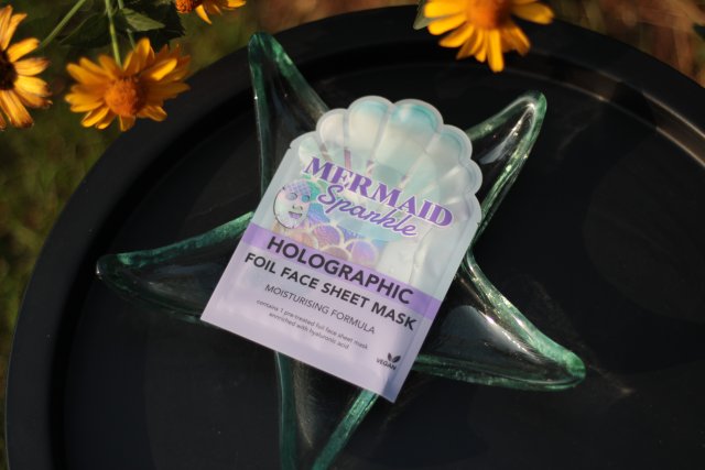 Maxbrands Marketing B.V. Foil Face Sheet Mask, Maseczka do twarzy w płacie, Holographic, Mermaid Sparkle, Formuła nawilżająca