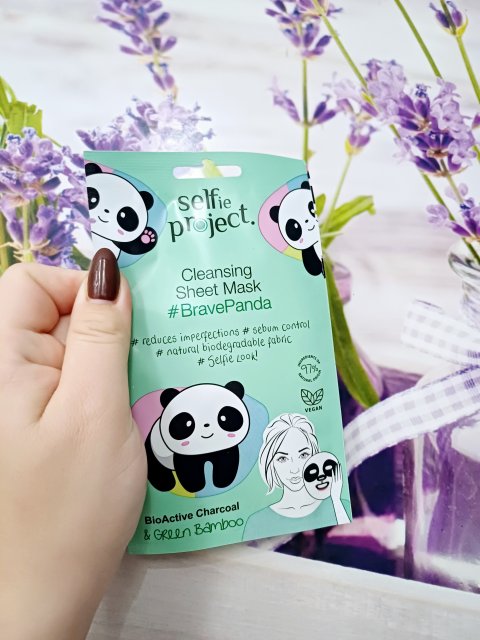 Selfie Project Maska do twarzy w płacie, Na tkaninie, #BravePanda