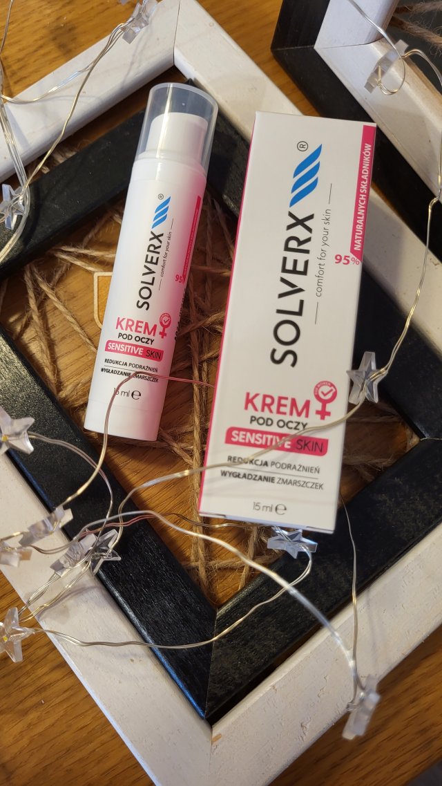 Solverx Krem pod oczy, Sensitive Skin, Redukcja podrażnień, Wygładzanie zmarszczek