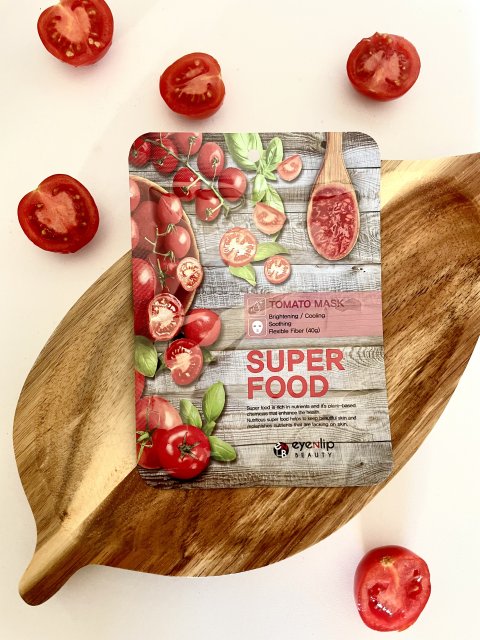 Eyenlip Beauty Maska do twarzy w płacie, Superfood Tomato, O działaniu rozjaśniającym i chłodzącym