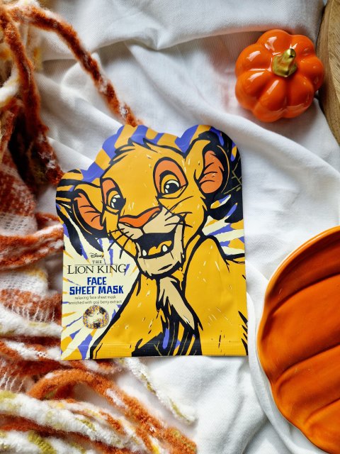 Topbrands Europe B.V. Disney, The Lion King, Maseczka do twarzy w płachcie, Simba, Relaksująca z wyciągiem z jagód goji