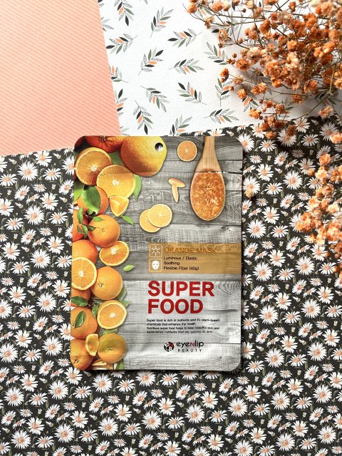 Eyenlip Beauty Maska do twarzy w płacie, SuperFood Orange, O działaniu rozświetlającym, uelastyczniającym i kojącym 