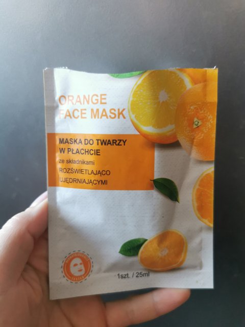 Love Skin Maska do twarzy w płacie, Orange, Ze składnikami rozświetlająco-ujędrniającymi