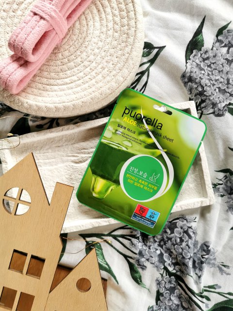 Puorella Maska do twarzy w płacie, Aloe Natural Mask Sheet