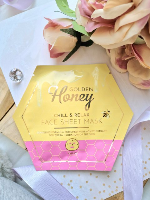 Maxbrands Marketing B.V. Face Sheet Mask, Maseczka do twarzy w płacie, Golden Honey Chill & Relax, Wzbogacona ekstraktem z miodu 