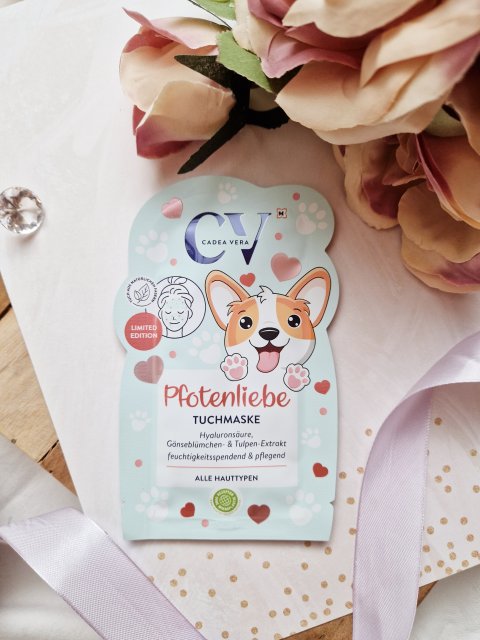 CadeaVera Maseczka do twarzy w płacie, Pfotenliebe