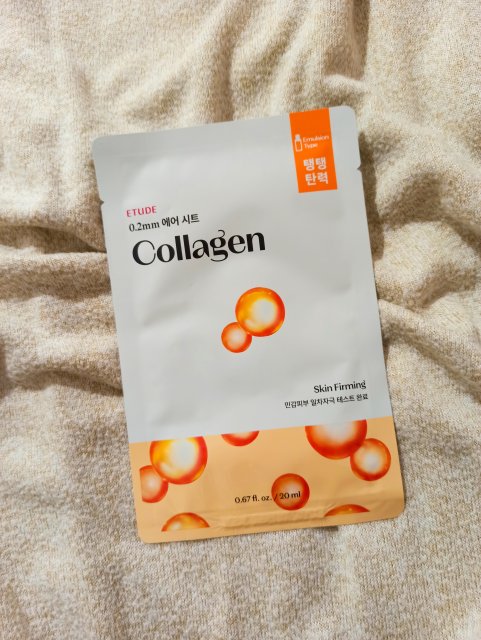 Etude House 0.2mm Therapy Air Mask, Maseczka do twarzy w płacie, Collagen, Skin Firming