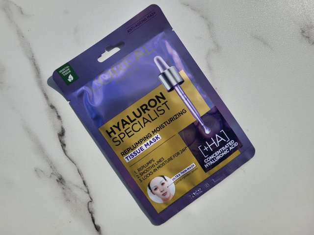 L'Oréal Hyaluron Specialist +HA, Maska do twarzy w płachcie, Nawilżająco-wypełniająca