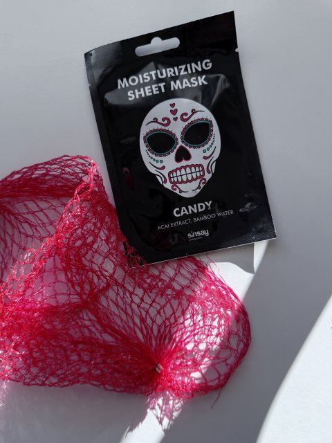 SINSAY Maseczka do twarzy w płacie, Candy, Nawilżająca, Ekstrakt z acai i woda bambusowa