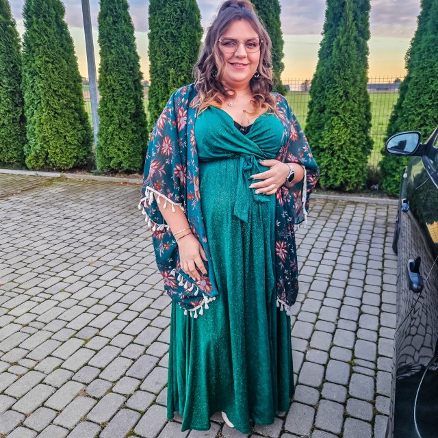 Buty i sukienka na wesele w 7mies ciąży 