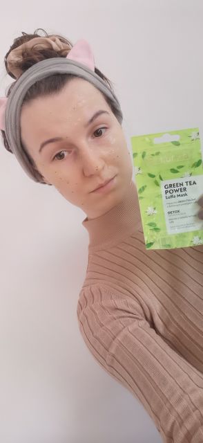 Bielenda Green Tea Power, Maseczka do twarzy, Detox, Detoksykująca, Z delikatnym peelingiem luffa