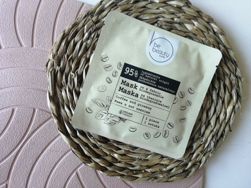 BeBeauty Care, Maska do twarzy w płacie, Energetyzująca, Kawa i żeń szeń