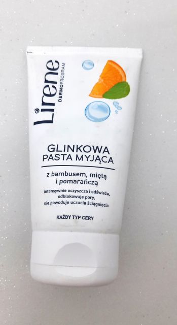 Lirene Dermoprogram, Glinkowa pasta myjąca, Bambus, mięta i pomarańcza