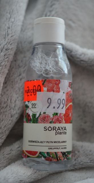 Soraya Plante, Płyn micelarny do twarzy, Odświeżający, Grejpfrut i aloes
