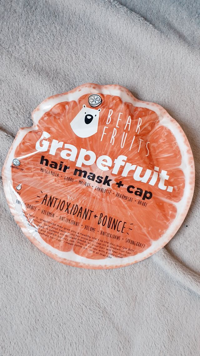 Bear Fruits, hair mask + cap , Grapefruit. Antioxidant + Bounce.