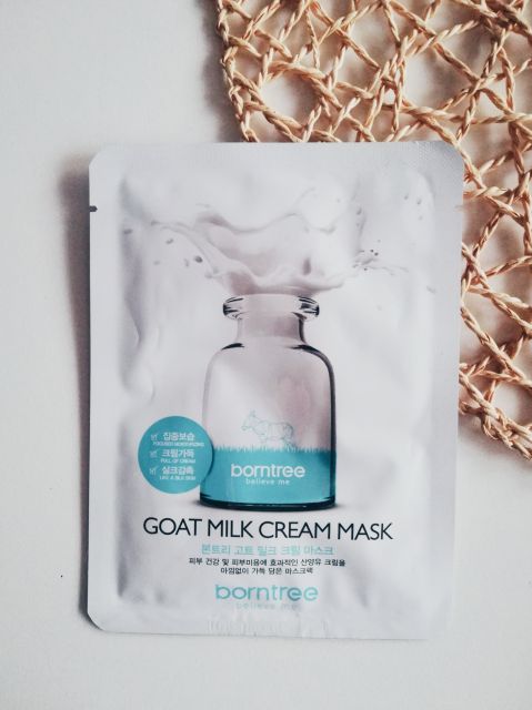 Borntree Maseczka do twarzy w płacie, Goat Milk Cream Mask