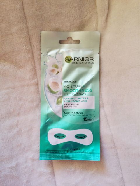Garnier Skin Active, Moisture + Smoothness, Maseczka pod oczy, Woda kokosowa i kwas hialuronowy