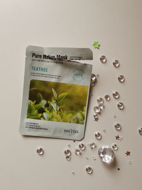 secriss Maska do twarzy w płacie, Pure Nature Mask, Teatree
