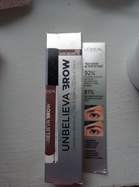 L'Oréal Unbelieva Brow, Longwear Brow Gel, Żel do brwi, nr 108 Dark Brunette