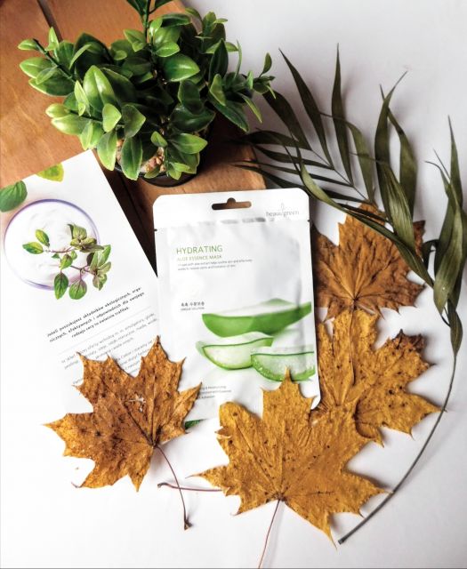 BeauuGreen Maska do twarzy w płacie, Hydrating, Aloe Essence Mask