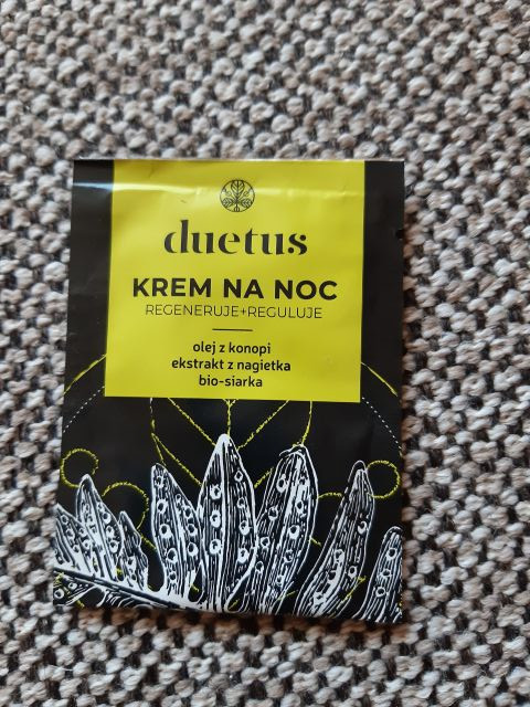 Sylveco Duetus, Krem do twarzy, Na noc, Regeneruje + Reguluje, Olej z konopi