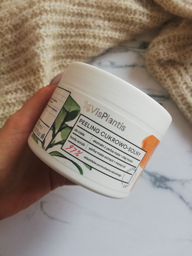 Vis Plantis Peeling do ciała, Cukrowo - solny, Ekstrakt z yerba mate + olej monoi