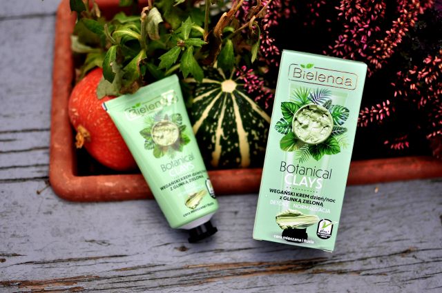 Bielenda Botanical Clays, Krem do twarzy, Wegański, Na dzień i na noc, Z glinką zieloną 