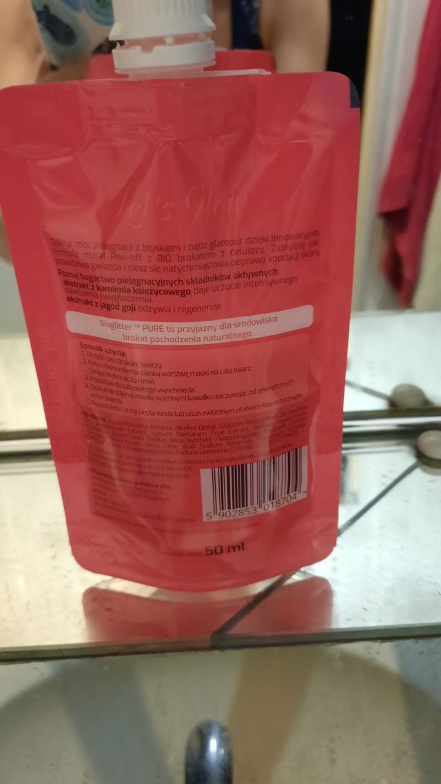 NIUQI Maska do twarzy, Let’s Glow, Peel-Off, Nawilżająca, Ekstrakt z kamienia księżycowego 