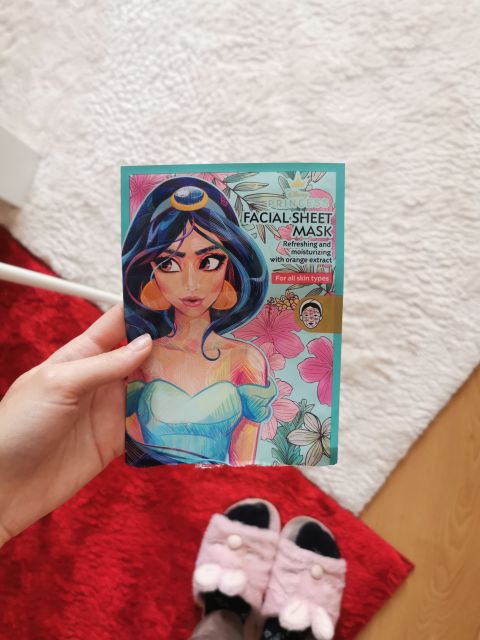 Topbrands Europe B.V. Disney Princess, Maska do twarzy w płacie, Odświeżająca i nawilżająca, Z ekstraktem z pomarańczy, Jasmine