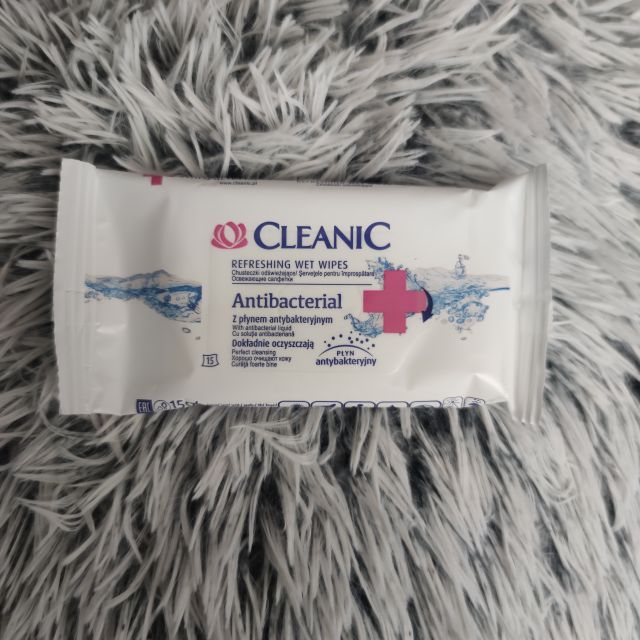 Cleanic Chusteczki do dezynfekcji dłoni, Z płynem antybakteryjnym, Refreshing Wet Wipes