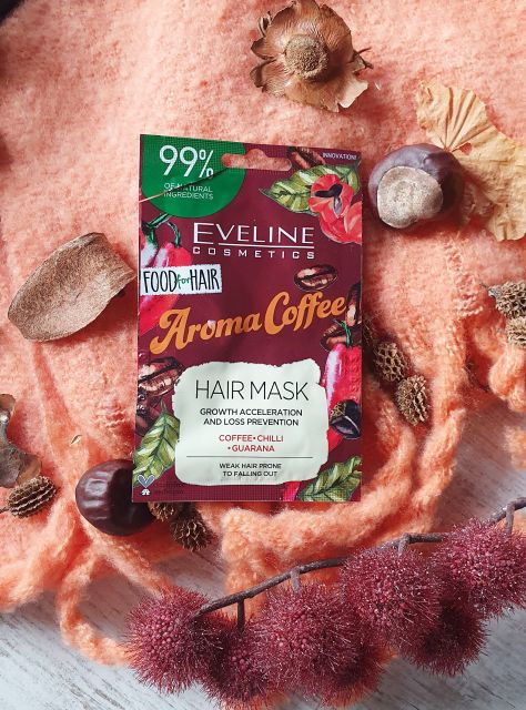 Eveline Food For Hair, Aroma Coffee, Maska do włosów, Z kawą, chilli i guaraną
