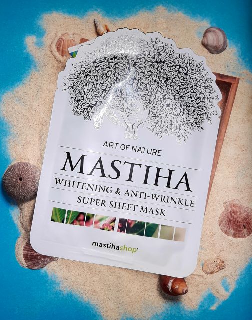 Mastiha Maska w płachcie, Przeciwzmarszczkowa i Rozjaśniająca