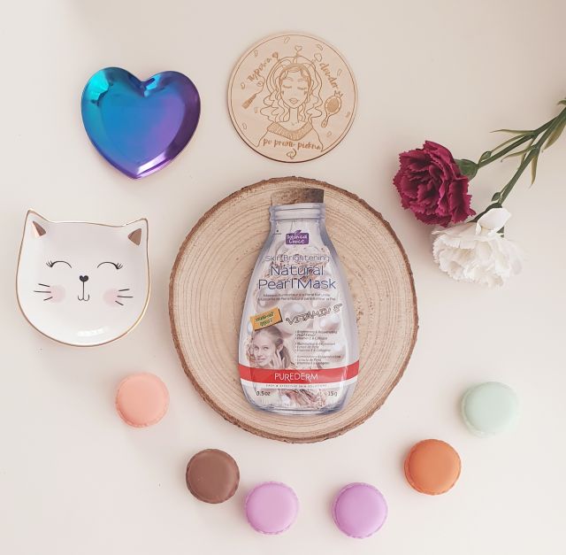 Purederm Maska do twarzy, Natural Pearl Mask, Rozjaśniająca, Z wyciągiem z pereł