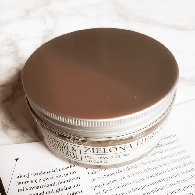 Fresh&Natural Cukrowy peeling do ciała, Zielona Herbata