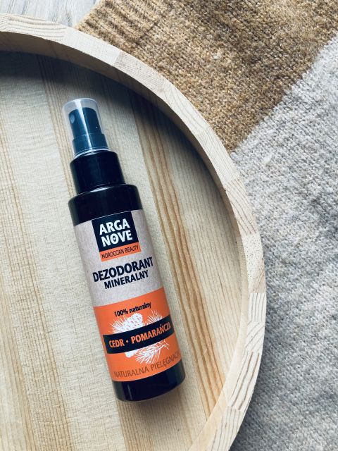 Arganove Moroccan Beauty, Dezodorant mineralny w sprayu, Cedr i pomarańcza