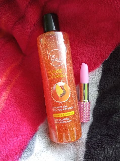 BeBeauty Care, Żel pod prysznic, Peelingujący, Sunset Orange, Mango i papaja